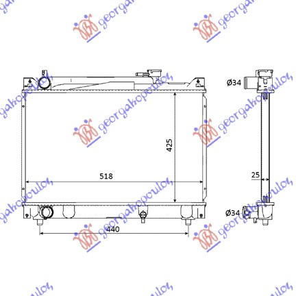 HLADNJAK MOTORA 2.0 V6-2.0 16V(42x52x27)