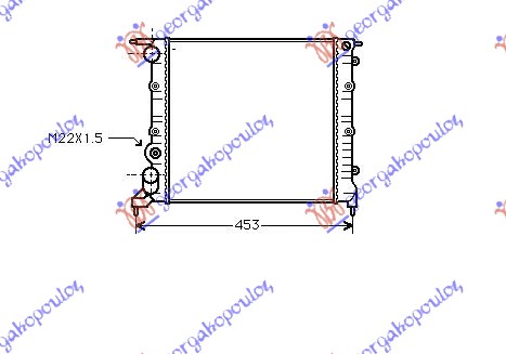 HLADNJAK MOTORA 1.2i 8V (-AC) (350x378x23)