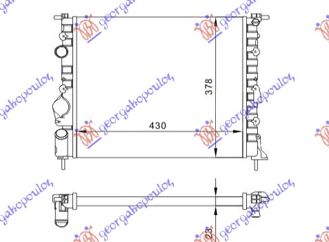 HLADNJAK MOTORA BENZIN A/C (43x38) BEZ PUMPE