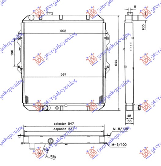 HLADNJAK MOTORA 2.4cc T.DIZ.4WD (55x52.5x3.7)