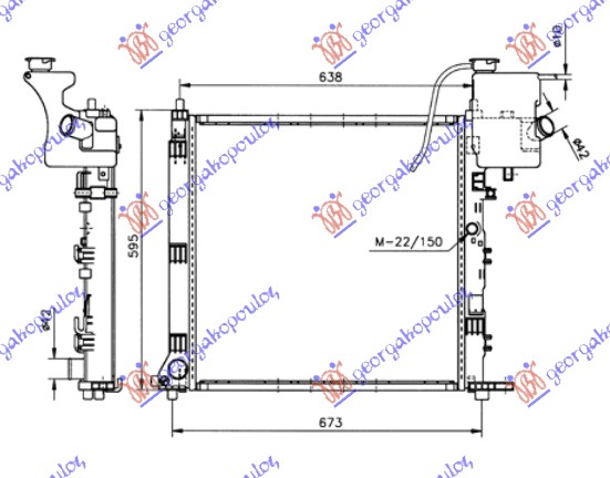 HLADNJAK MOTORA BENZIN/DIZEL (MAN) (-AC) (57x56) (MAHLE BEHR PREMIUM LINE)