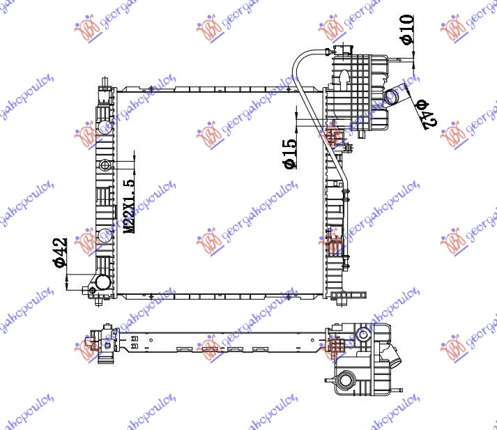 HLADNJAK MOTORA 2.2 CDI (MAN) (+AC) (57x56) 99-03