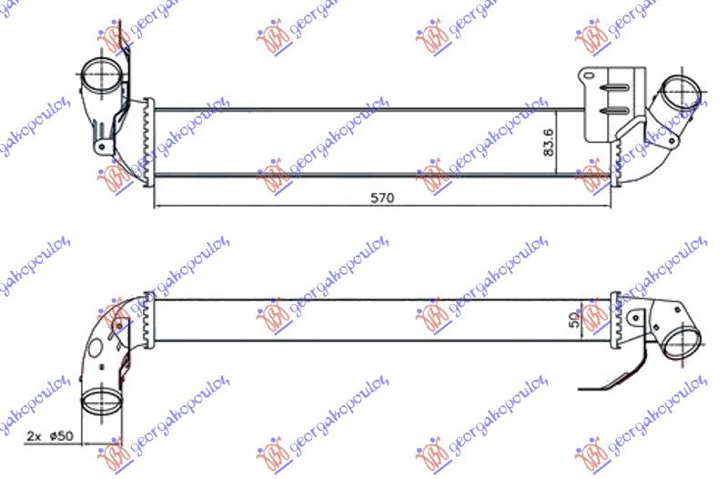 HLADNJAK INTERKULERA 1.5 DCi DIZEL (570x84x50)