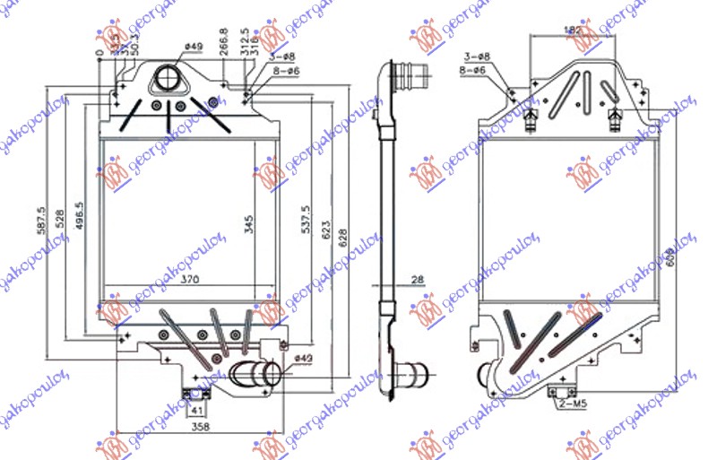 HLADNJAK INTERCULERA 1.5 DCi DIZEL (345x370x28)