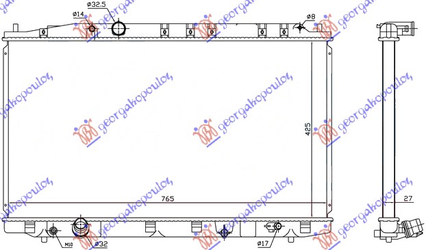 HLADNJAK MOTORA 2.2 CDTi (MAN) (+/-AC) (42.5x79.1x2.7)