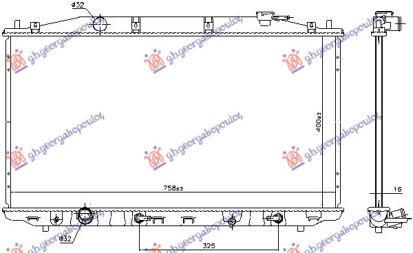 HLADNJAK MOTORA 2.0/2.4 BENZIN (AUTO) (400x760x26)