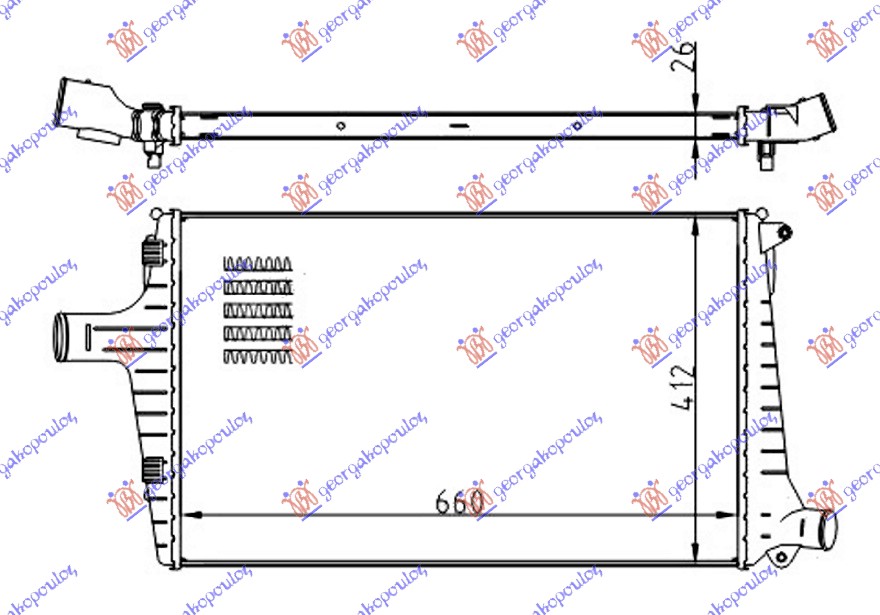 HLADNJAK INETERCULERA 2.5 Tdi DSL(650x415x16)