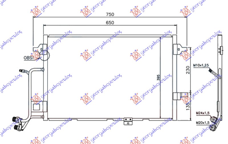 HLADNJAK KLIME 2.5 Tdi DIZEL (590x420x16) 01-