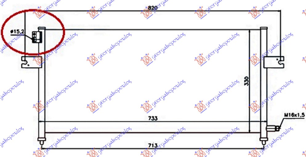 HLADNJAK KLIME 2.4 BENZIN - 2.5 ?D (733x330x16) CEV 15.2mm