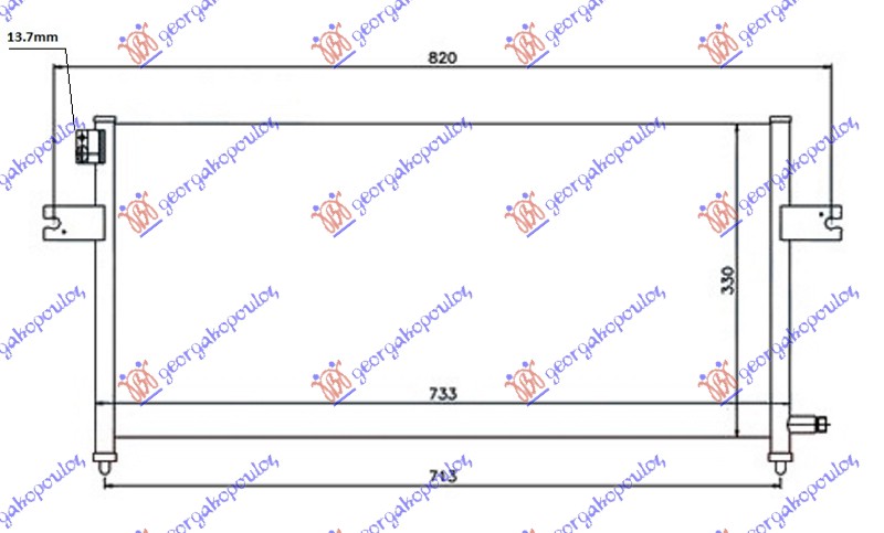 HLADNJAK KLIME 2.4 BENZIN -2.5 DIZEL (700x320x16)