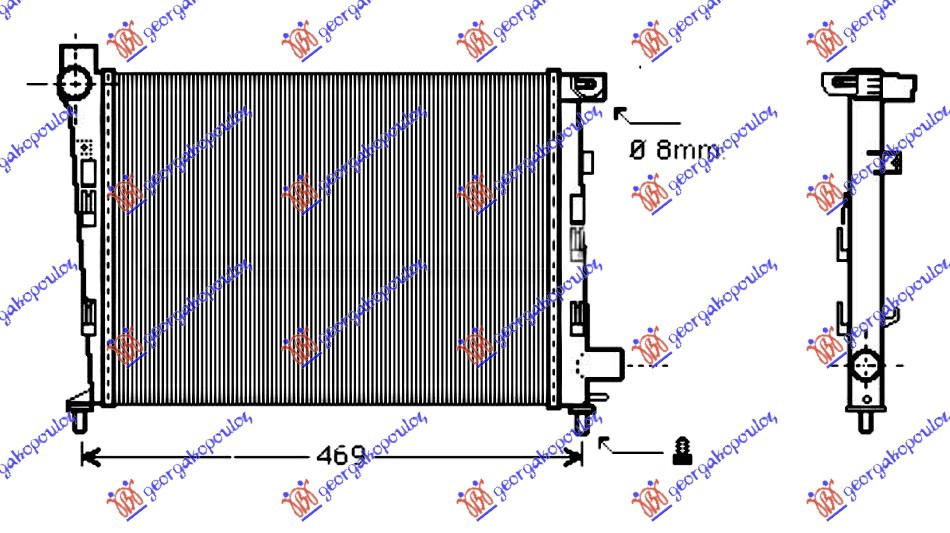 HLADNJAK MOTORA BENZIN -AC(40x37.5) BEZ POSUDE