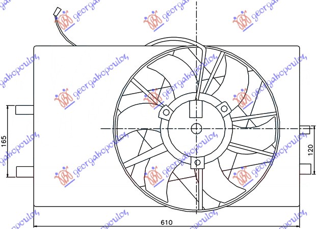 VENTILATOR KOMPLET (BENZIN/DIZEL) (HLADNJAK BEZ POSUDE)