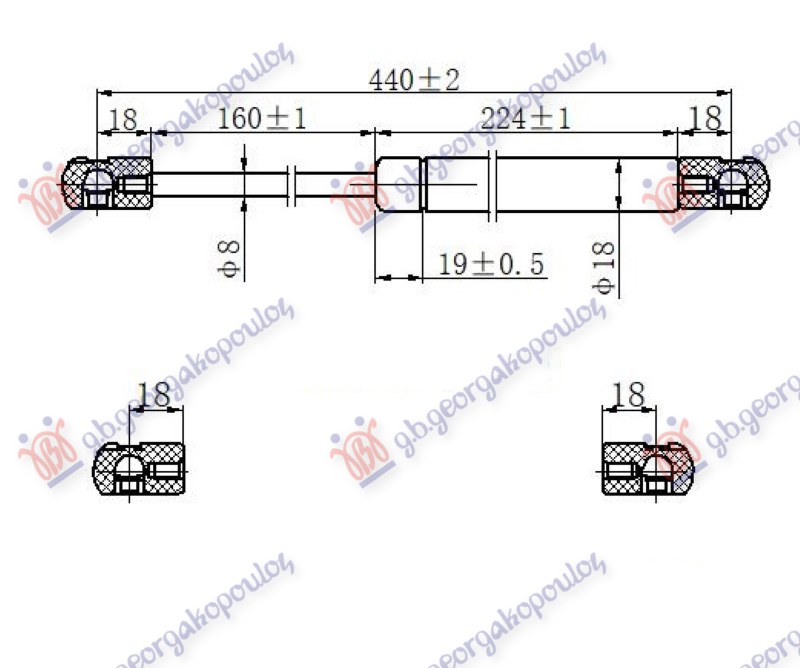 AMORTIZER GEPEK VRATA (440.5L-520N)