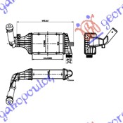 HLADNJAK INTERCOOLER 2.0-2.2DTi (22.0x12.7x6.6)