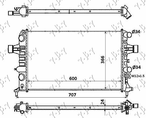 HLADNJAK MOTORA 1.6CC 16V (+AC) (60x37)