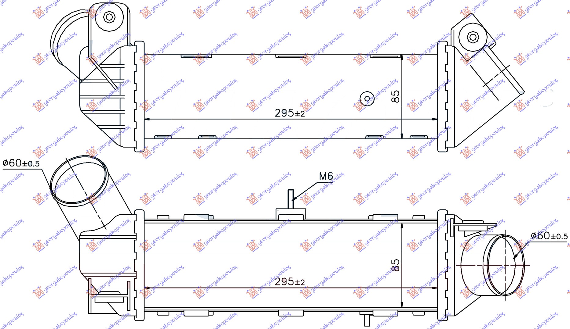 HLADNJAK INTERKULERA 1.8T BENZIN - 1.9TDI DIZEL (295x85x85)