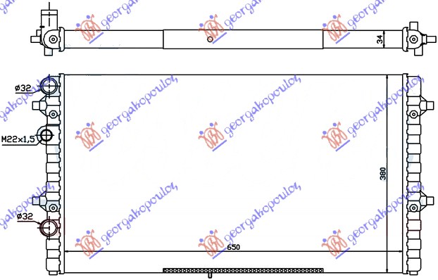 HLADNJAK MOTORA 1.8/2.0V TURBO (64.8x37.7x34)