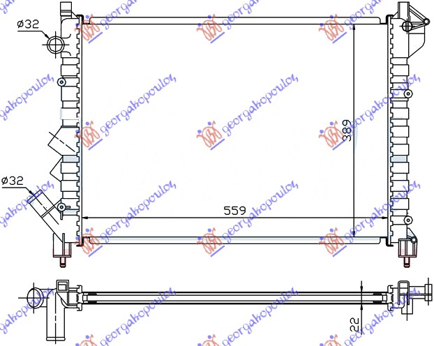 HLADNJAK MOTORA 1.8-2.0-A/C (56x41.4)