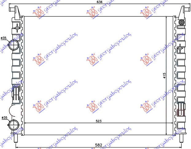 HLADNJAK MOTORA 1.9 D-JTD (520x378x23) 00-