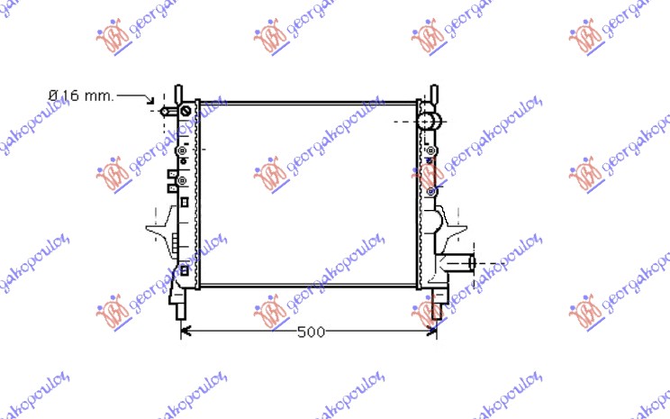 HLADNJAK MOTORA 1.1cc 8V 1.2cc 16V (-AC) (43x37.7)