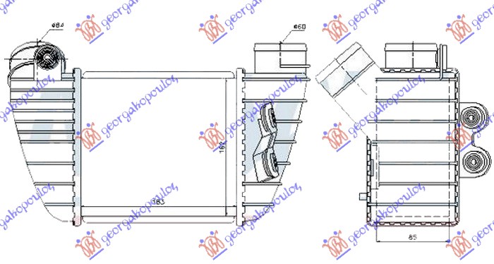 HLADNJAK INTERCOOLER 1.8T (S3) (185x165x85)