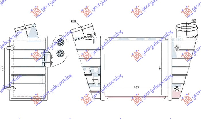 HLADNJAK INTERCOOLER 1.8T (S3) (185x165x85)