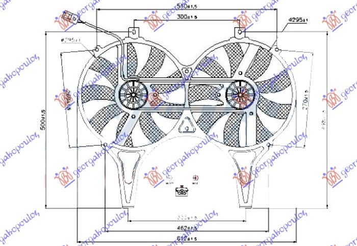 VENTILATOR KLIME KOMPLET BENZ/DIZ(DUPLI)2PIN