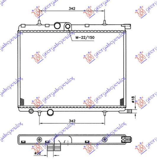 HLADNJAK MOTORA 1.6 16V +/-A/C (38x55x1.8)