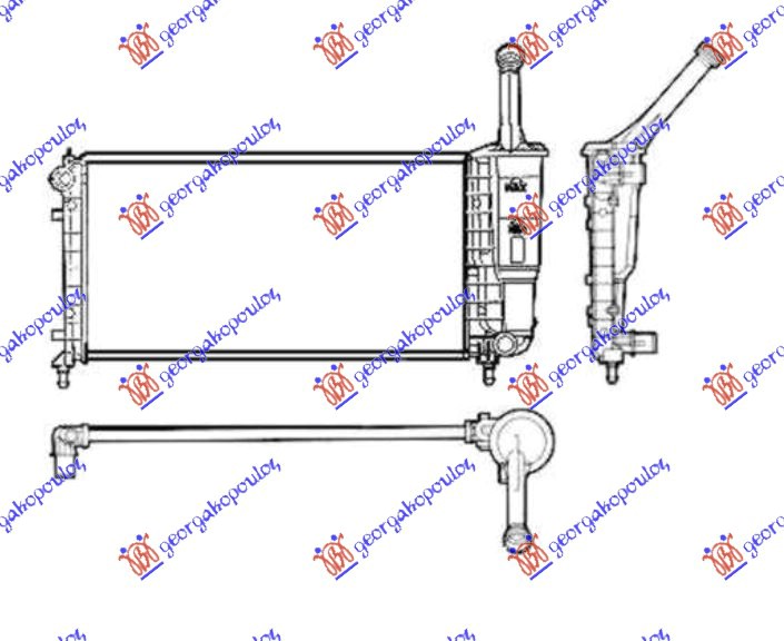 HLADNJAK MOTORA 1.2 8/16V (+/-AC) (58x31.5) (DENSO TIP)