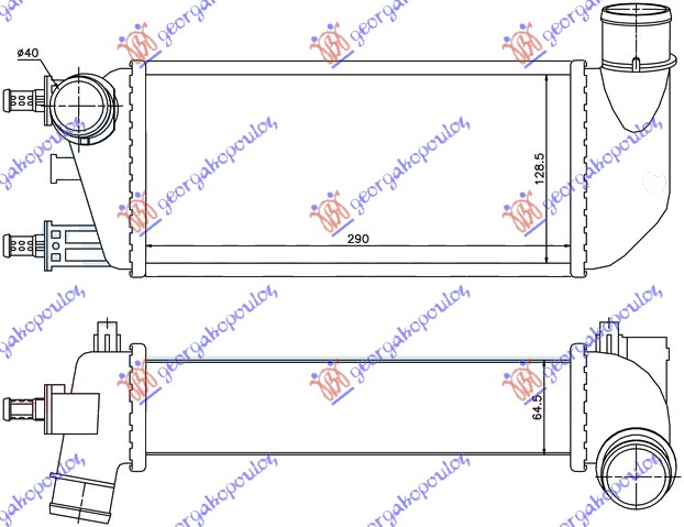 HLADNJAK INTERCOOLER 1.3JTD (29x13x6.4)