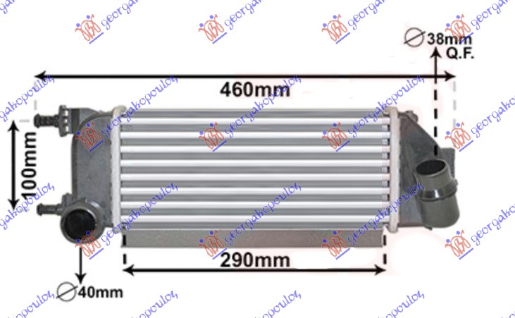 HLADNJAK INTERCOOLER 1.3 MJTD DIZ (290x130x64)