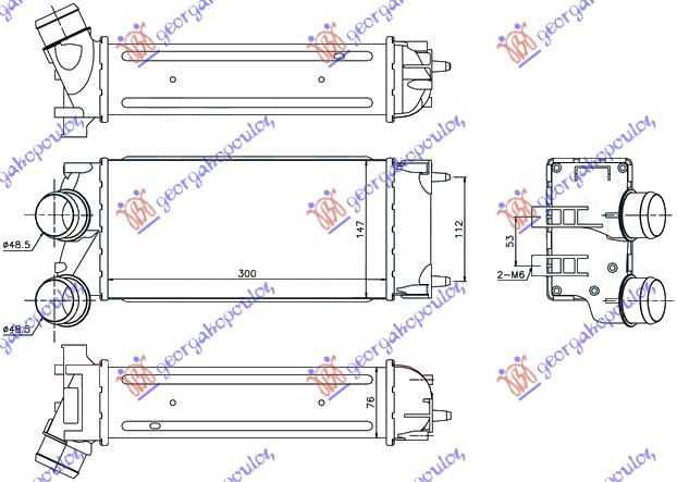 HLADNJAK INTERCOOLER 1.6 HDI (30x150x80) 09-