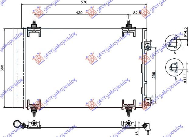 HLADNJAK KLIME BENZIN/DIZEL (53.5x36x1.2)SA PREDNJE