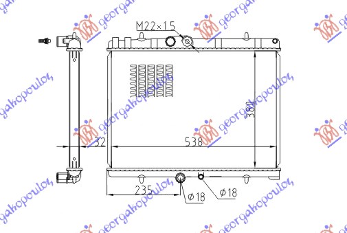 HLADNJAK MOTORA 2.0i 16V (AUTO) (+AC) (38x56)