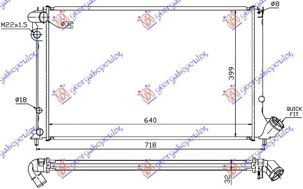 HLADNJAK MOTORA 1.8 8V/16V 2.0i 16V (AUTO) (+AC) (64x40)