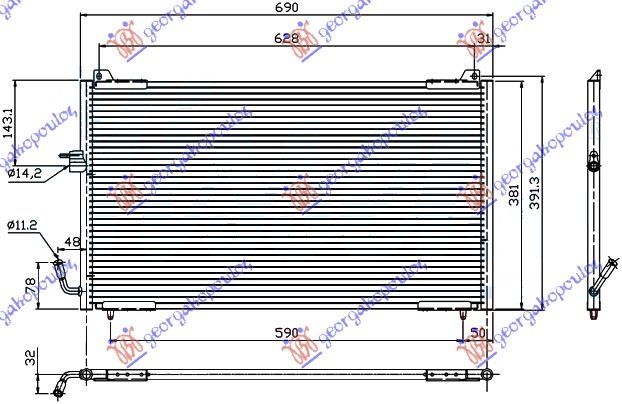 HLADNJAK KLIME BENZIN/DIZEL (65x38) 99-