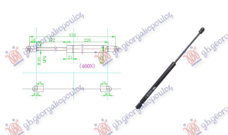 AMORTIZER GEPEK VRATA (H/B) (435L-500N)