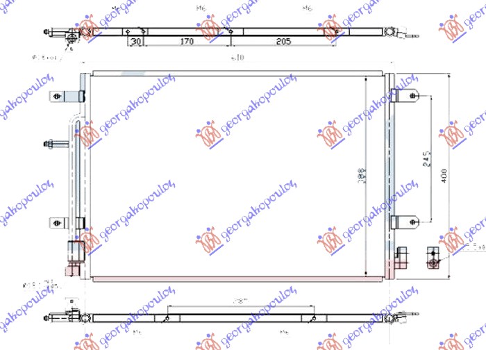 HLADNJAK KLIME S4-4.2i BENZIN - 2.7/3.0 Tdi DIZEL (560x390x16)