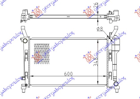 HLADNJAK MOTORA 1.5-1.7i8V +/-A/C(60x37.4)MA