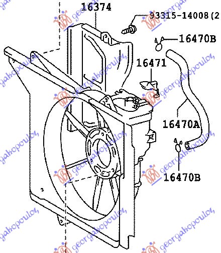 NOSAC VENTILATORA KOMPLET (1.0 BENZIN) (-AC)