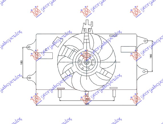 VENTILATOR KOMPLET (1.2 BENZIN) (+AC)