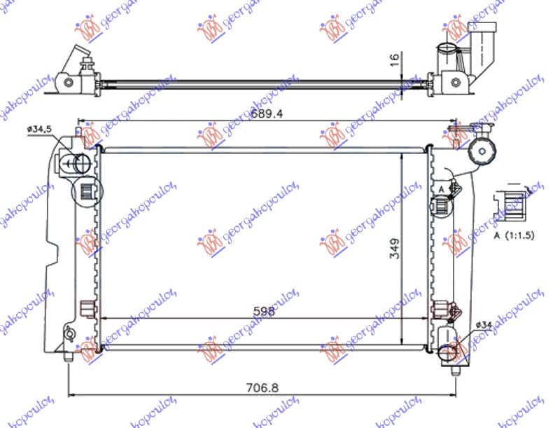 HLADNJAK MOTORA 1.8 i-VVTi BENZIN (AUTO) (600x350) (KOYO)