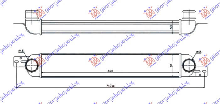 HLADNJAK INTERCOOLER 1.3-1.7 CRTi DIZ (ALUMINIJUM