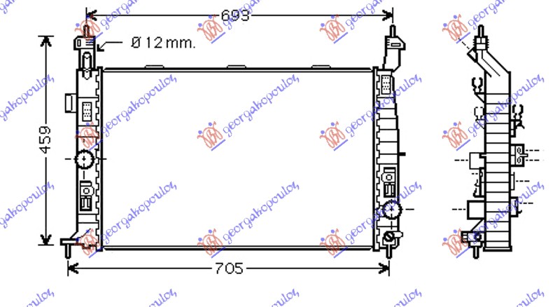 HLADNJAK MOTORA 1.7 CDTi DIZEL (MAN) (610x360x26)