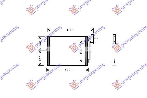 HLADNJAK KLIME 2.5/2.7/3.2 BENZIN (33x27.5x16)