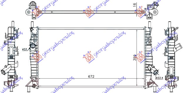 HLADNJAK MOTORA 1.6/1.8/2.0 TDCi - 2.5 ST (MAN/AUTO) (67x38) (KOYO)