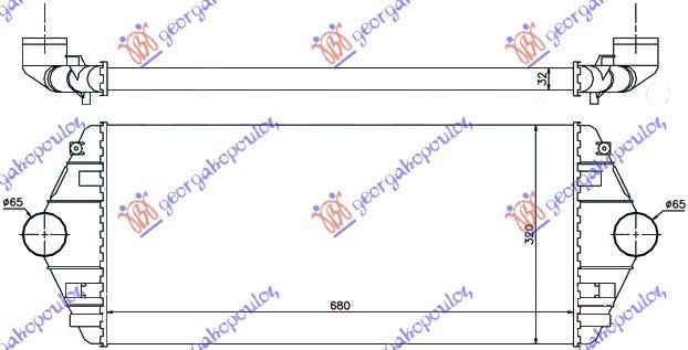 HLADNJAK INTERCOOLER BENZIN-DIZEL (680x322x34)