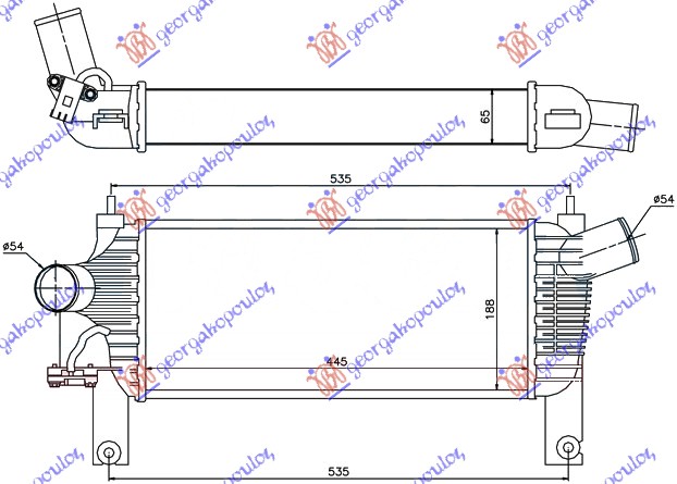 HLADNJAK INTERKULERA 2.5 DCI (44.3x19x64)