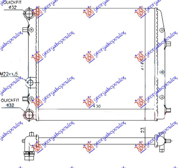 HLADNJAK MOTORA -A/C (43x41) BEZ VENTILATORA