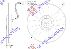 VENTILATOR HLADNJAKA (MOTOR+ELISA) (90W) (390mm) (3 PIN) (TEMIC TIP)